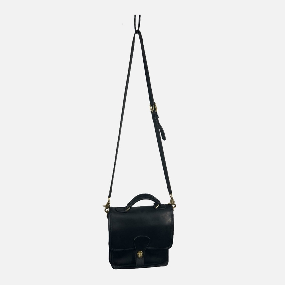 Coach Vintage Station Bag Black Glove Tanned Leather Station Crossbody size M - Picture 3 of 13